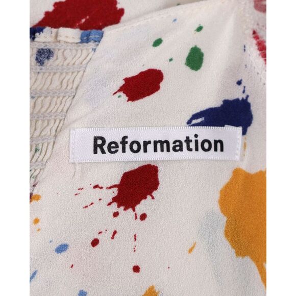 Reformation Splatter Print Dress in Multicolor Viscose - Picture 4 of 5